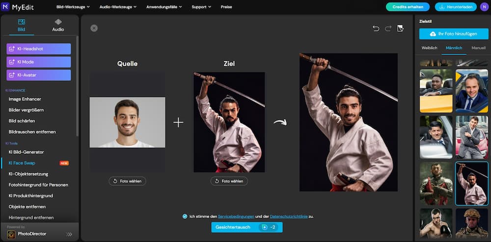 MyEdit - Der beste Online Deepfake-Generator für Bild und Audio